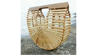 bamboo bags fan design base color summer season handmade 